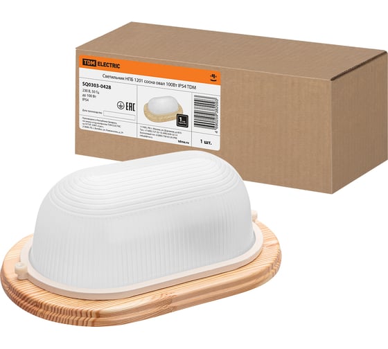 Светильник TDM ELECTRIC НПБ1201 сосна овал 100Вт IP54 SQ0303-0428