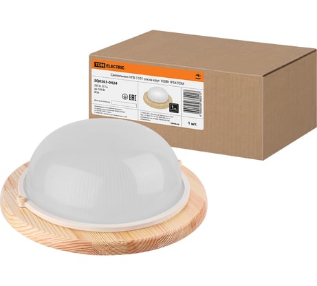 Светильник TDM ELECTRIC НПБ1101 сосна круг 100Вт IP54 SQ0303-0424