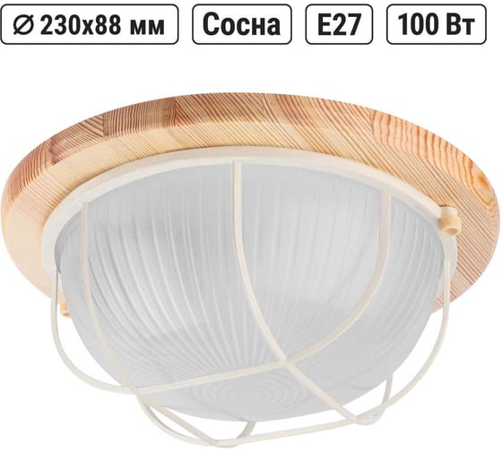 Светильник TDM ELECTRIC НПБ1102 сосна круг с реш. 100Вт IP54 SQ0303-0426
