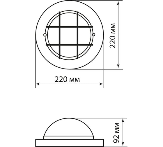 Светильник TDM ELECTRIC НПБ1302 венге круг с решеткой 60Вт IP54 SQ0303-0433