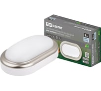 Накладной светильник TDM ELECTRIC LED ДПО "Антарес" 8Вт 4000К овал 168*100*58 мм матовое серебро IP54 SQ0354-0017