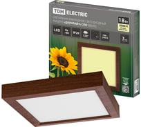 Светильник TDM ELECTRIC светодиодный потолочный накладной квадрат "Даунлайт" СПО (венге) 18 Вт 225х225х32 мм 3000К SQ0329-0422