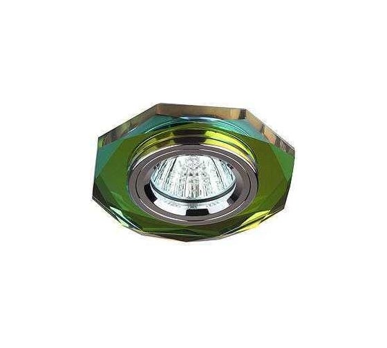 Светильник декоративный ЭРА DK5 СH/MIX стекло многогранник MR16, 12V/220V, 50W, GU5,3 мультиколор/хром C0045760
