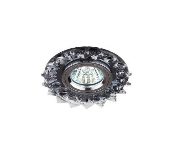 Светильник декоративный ЭРА DK44 BK/WH/CH острые кристаллы MR16, 12V/220V, 50W, черный/прозрачный/хром C0043840