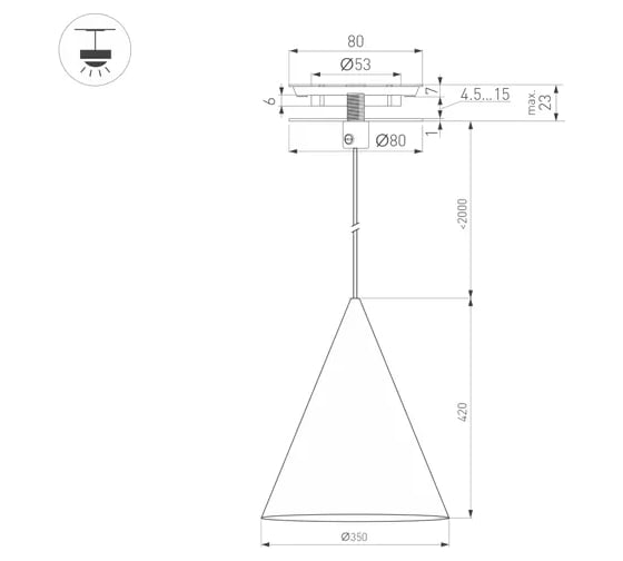 Светильник Arlight SP-MAKOTO-R350-14W Warm2700 1шт 0 54400