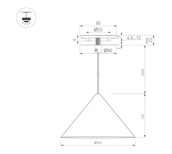 Светильник Arlight SP-MAKOTO-R550-14W Warm2700 1шт 0 54401