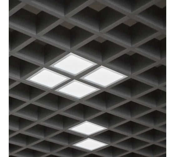 Светильник светодиодный Jazzway PPL 089/G OPAL 9Вт 6500K GREY IP40 89×89×40 панель встраиваемая для потолка Грильято 5060210
