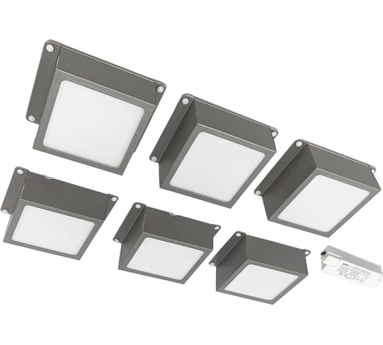 Светильник светодиодный Jazzway PPL 089/G OPAL 42Вт 6500K GREY IP40 комплект 6х(89x89x40мм) панель встраиваемая для потолка Грильято 5060173 1