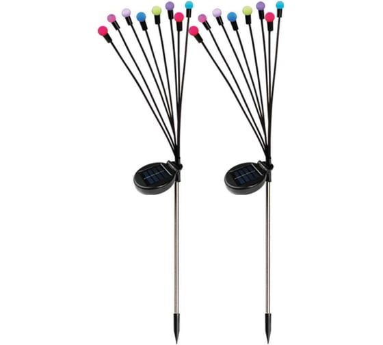 Светильник светодиодный садовый ФАZА SLR-S04-MS2 Светлячки 8RGB LED (мультицветный) на солнечной батарее с датчиком освещенности IP44 (комплект 2шт.) 5053946 1