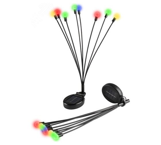 Светильник светодиодный садовый ФАZА SLR-S04-MS2 Светлячки 8RGB LED (мультицветный) на солнечной батарее с датчиком освещенности IP44 (комплект 2шт.) 5053946