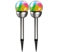 Светильник светодиодный садовый ФАZА SLR-S052 мультицвет, установка в грунт на солнечной батарее с датчиком освещенности IP44 (комплект 2 шт.) 5051461