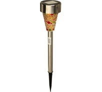 Садовый фонарь на солнечной батарее Luazon "Витраж янтарный", 39.5 см, d=7.5 см, 1 led, металл 1221875