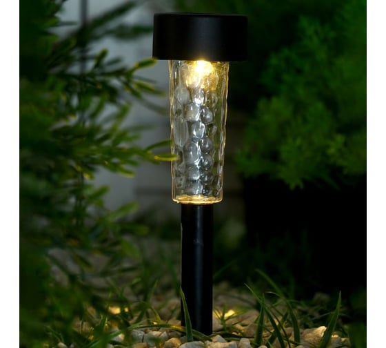 Садовый фонарь на солнечной батарее Luazon "Трапеция ретро" 36 см, d 5,5 см, 1 led, пластик, тепло-белый 5392327