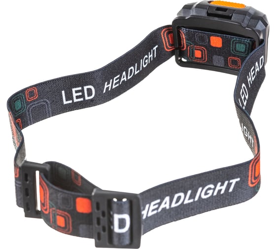 Фонарик с креплением на голову FIT 1 сверхяркий светодиод 3 Вт + 2 LED красного цвета 67746