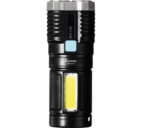 Фонарь Smartbuy 4 LED и рассеивателя, боковой COB, встроенный аккумулятор, MicroUSB, SBF-816