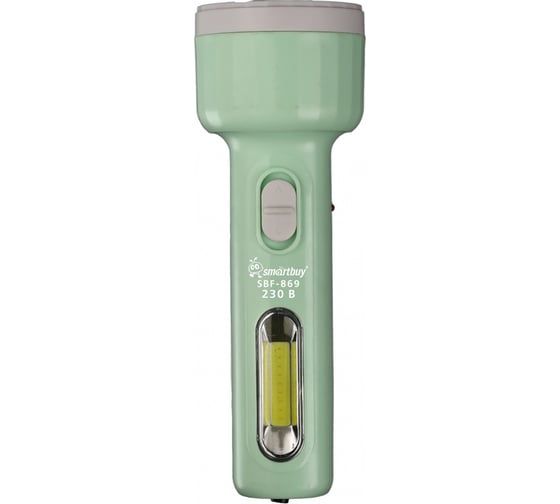 Фонарь Smartbuy LED+COB бок. с зарядкой от сети 220 В встроенная вилка, 2 режима, ABS, 17.5x5 см, SBF-869