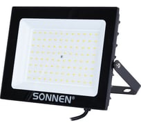Прожектор светодиодный SONNEN 100Вт, 6500К, 8000Лм, IP65, 250x178x27мм, черный, 238415