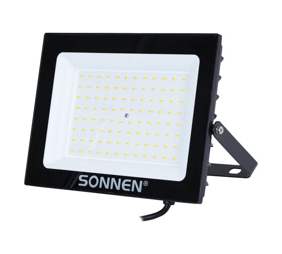 Прожектор светодиодный SONNEN 100Вт, 6500К, 8000Лм, IP65, 250x178x27мм, черный, 238415 1