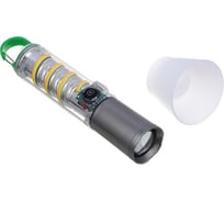 Фонарь ЕРМАК LED СОВ, 7 режимов, 1200 мАч, 175x34 мм, карабин, фокусировка, рассеиватель 221-100