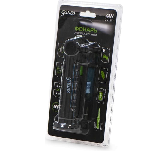 Фонарь Gauss автомобильный модель GFL803 4W 270Lm Li-ion 2000mAh LED GF803