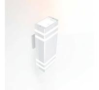 Фасадный светильник General Lighting Systems Катет с двойным боковым рассеивателем (110*115*300), GWL-2MR16-GU10-S-IP65, два патрона GU10, под лампу до 50Вт, корпус металл, белый 662591