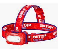 Налобный светодиодный фонарь EMTOP Яркость: Максимальная: 200 люмен Низкая: 100 люмен EFLG013AAA8