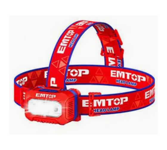 Налобный светодиодный фонарь EMTOP Яркость: Максимальная: 200 люмен Низкая: 100 люмен EFLG013AAA8 1