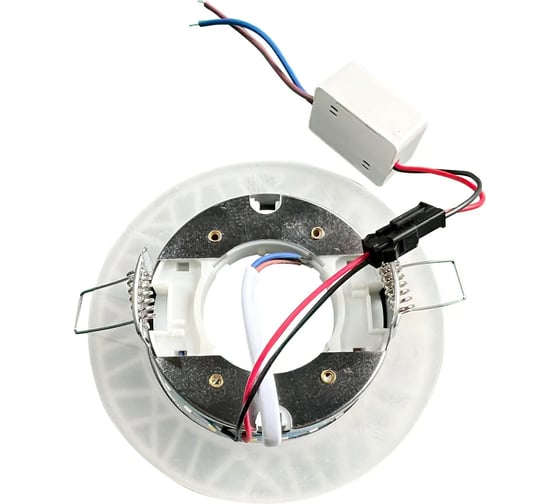 Светильник точечный De Fran GX53/SMD 4000K 15Вт ТРЕЙСИ белый /металл ажур./акрил d120мм (SMD 5Вт 450Лм), FT9130