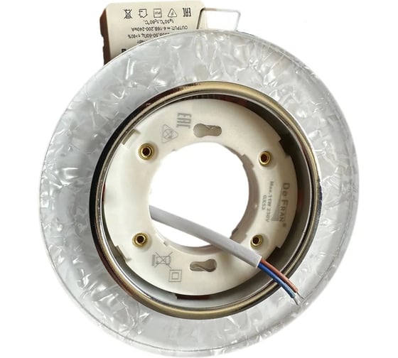 Светильник точечный De Fran SMD/GX53 4000K МАРБЕЛ хром/белый-кристаллы (SMD 5Вт 450Лм), FT9139 WHCL