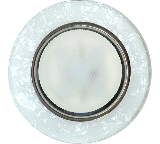 Светильник точечный De Fran SMD/GX53 4000K МАРБЕЛ хром/белый-кристаллы (SMD 5Вт 450Лм), FT9139 WHCL