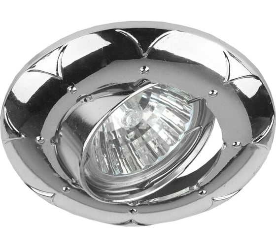 Светильник ЭРА KL69A MR16, CH,12V/220V, 50W, хром, литой, поворотный Б0021519 1