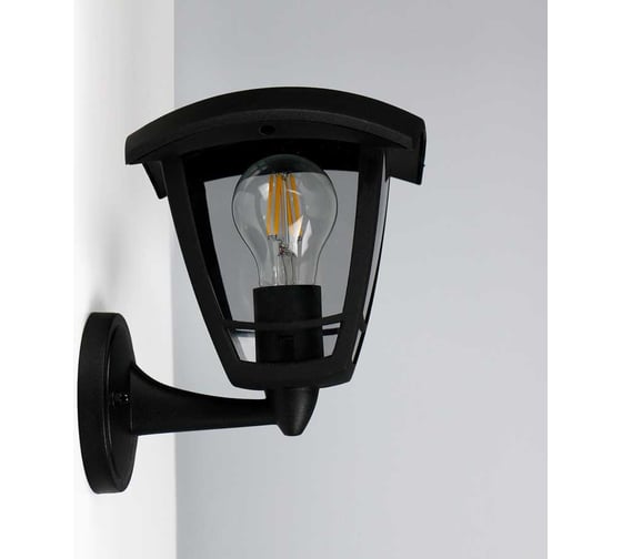 Фасадный светильник General Lighting Systems Пушкинский малый (185*165*225), GWL-E27-M-IP65, патрон Е27, под лампу до 50Вт, направление лампы вверх, корпус пластик+стекло, черный 662443