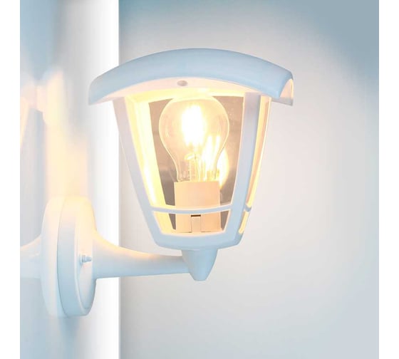 Фасадный светильник General Lighting Systems Пушкинский малый (185*165*225), GWL-E27-M-IP65, патрон Е27, под лампу до 50Вт, направление лампы вверх, корпус пластик+стекло, белый 662444
