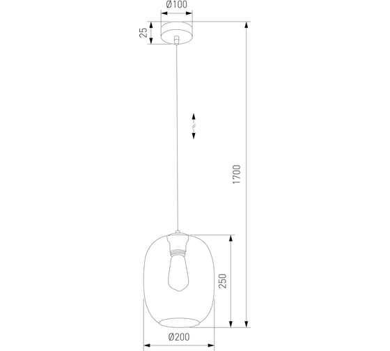 Подвесной светильник TK Lighting со стеклянным плафоном 5971 Elio черный a068558