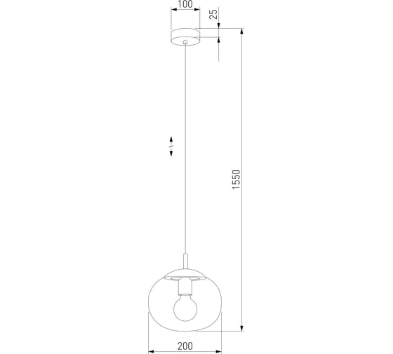 Подвесной светильник TK Lighting со стеклянным плафоном 5825 Vibe черный a068716