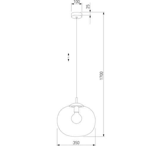 Подвесной светильник TK Lighting со стеклянным плафоном 4818 Vibe черный a068725