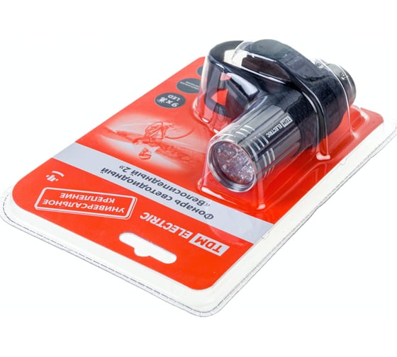 Светодиодный фонарь TDM ELECTRIC Велосипедный 2 с креплением, 9 LED, 30 лм/Вт, 3*AAA SQ0350-0028