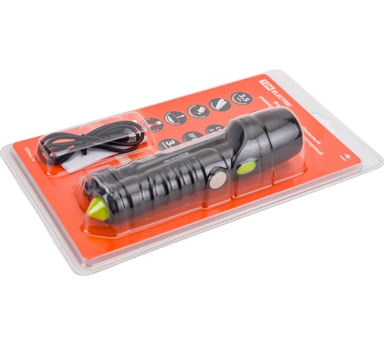 Фонарь TDM ELECTRIC автомоб. универс., 6 Вт CREE+3 Вт COB,1x18650 2200 мА*ч, магн., стропорез, SQ0350-0058