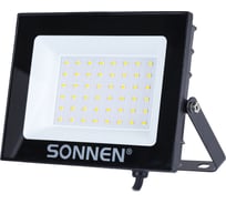 Прожектор светодиодный 50Вт, 6500К, 4000Лм, IP65, 176x123x26мм, черный, , SONNEN 238414