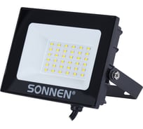 Прожектор светодиодный 30Вт, 6500К, 2400Лм, IP65, 146x98x26мм, черный, , SONNEN 238413
