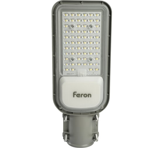 Уличный консольный светодиодный светильник FERON SP3040, 50W, 5000К, 6000Lm, серый, 41548