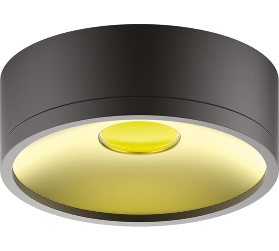 Светильник Gauss Overhead накладной цилиндр 12W 770lm 4000K 170-240V IP20 140х50мм черный золото LED 1/30 HD040