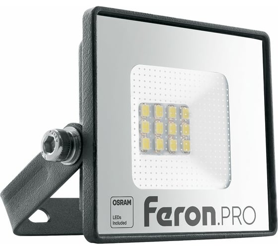 Светодиодный многоматричный прожектор FERON LL-1000, 10W, 6400К, 900Lm, IP65, 12хOSRAM, чёрный 41537 1