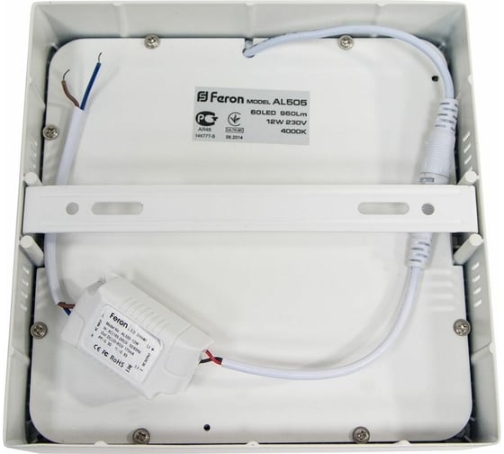Накладной светодиодный потолочный светильник FERON AL505, 18W, 6400К, 1260Lm, IP40, белый 41576
