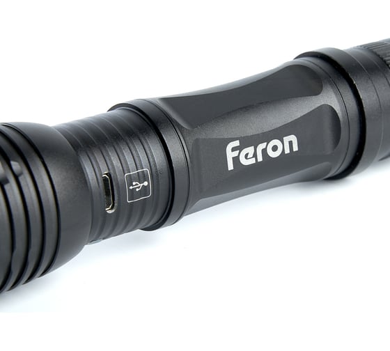 Ручной фонарь FERON с аккумулятором TH2401 USB ZOOM 145x40x40мм, алюминий 41683