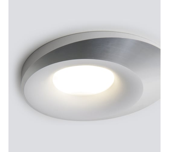 Встраиваемый светильник Elektrostandard 124 MR16, белый, серебро a053357