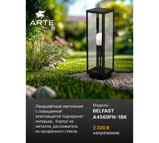 Уличный светильник ARTE LAMP A4569FN-1BK