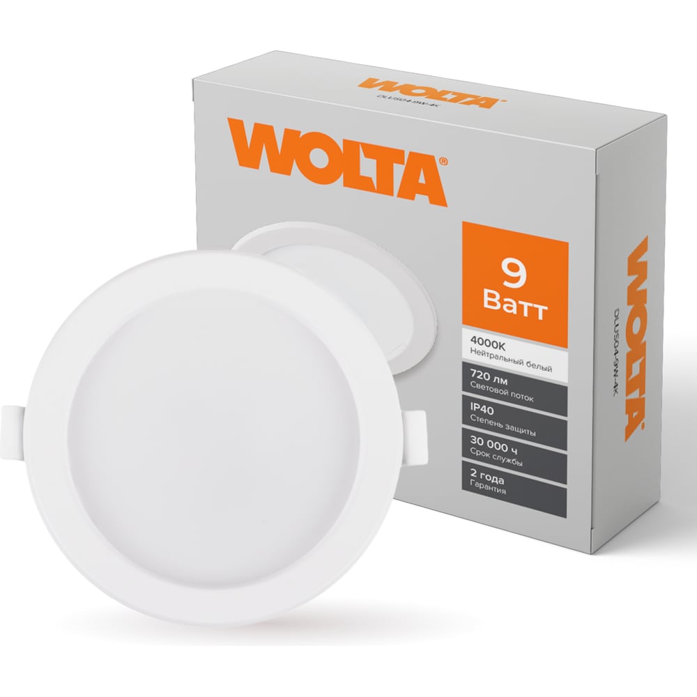 УльтратонкаяпанельвстраиваемаяWoltaмощность9Вт,дневнойбелыйсвет4000К,IP40,световойпоток720лм,светодиодныйсветильникDLUS-9W-4K