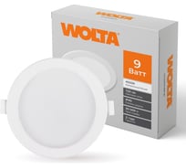 Ультратонкая панель встраиваемая Wolta мощность 9Вт, дневной белый свет 4000К, IP40, световой поток 720лм, светодиодный светильник DLUS-9W-4K