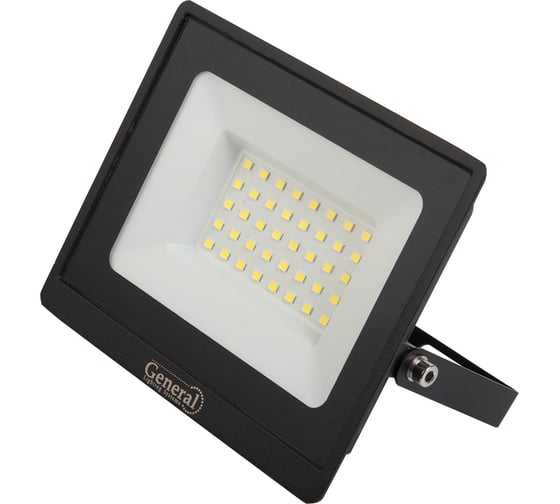 Светодиодный уличный прожектор General Lighting Systems 136*105*26мм, General GTAB-50BT-IP65-6500, 50Вт, 6500К, 4500Лм, металл 403378